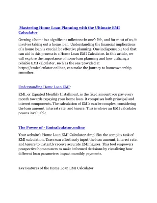 mastering home loan planning with the ultimate