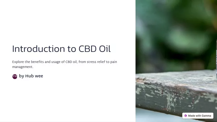 introduction to cbd oil