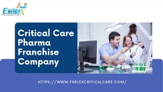Best Critical Care PCD Company in India