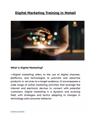 Digital Marketing Training in Mohali