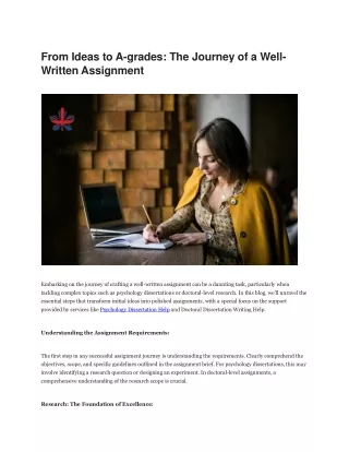 from ideas to a grades the journey of a well