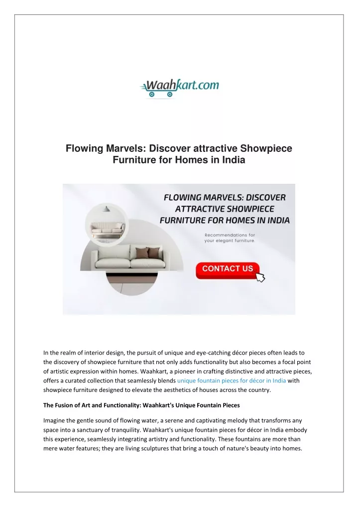 flowing marvels discover attractive showpiece