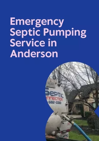 Emergency Septic Pumping Service in Anderson
