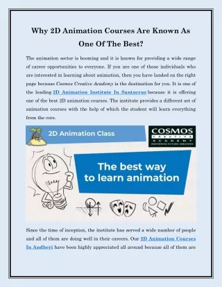 2d Animation Courses in Andheri