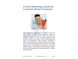Is Teeth Whitening Considered a Cosmetic Dental Treatment?
