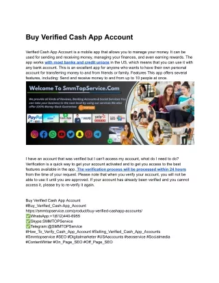 What is buy verified cash app accounts