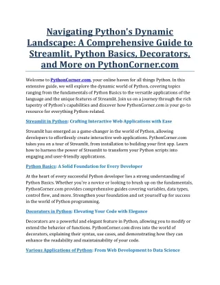navigating python s dynamic landscape