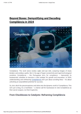 Beyond Boxes-Demystifying and Decoding Compliância in 2024