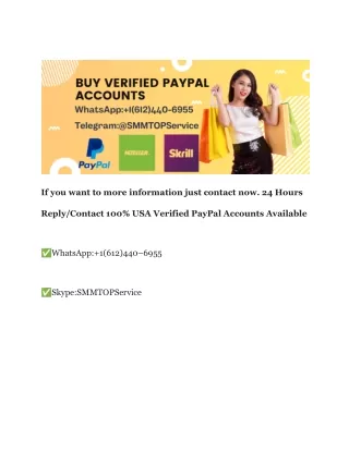 Buy USA Verified PayPal Accounts Available