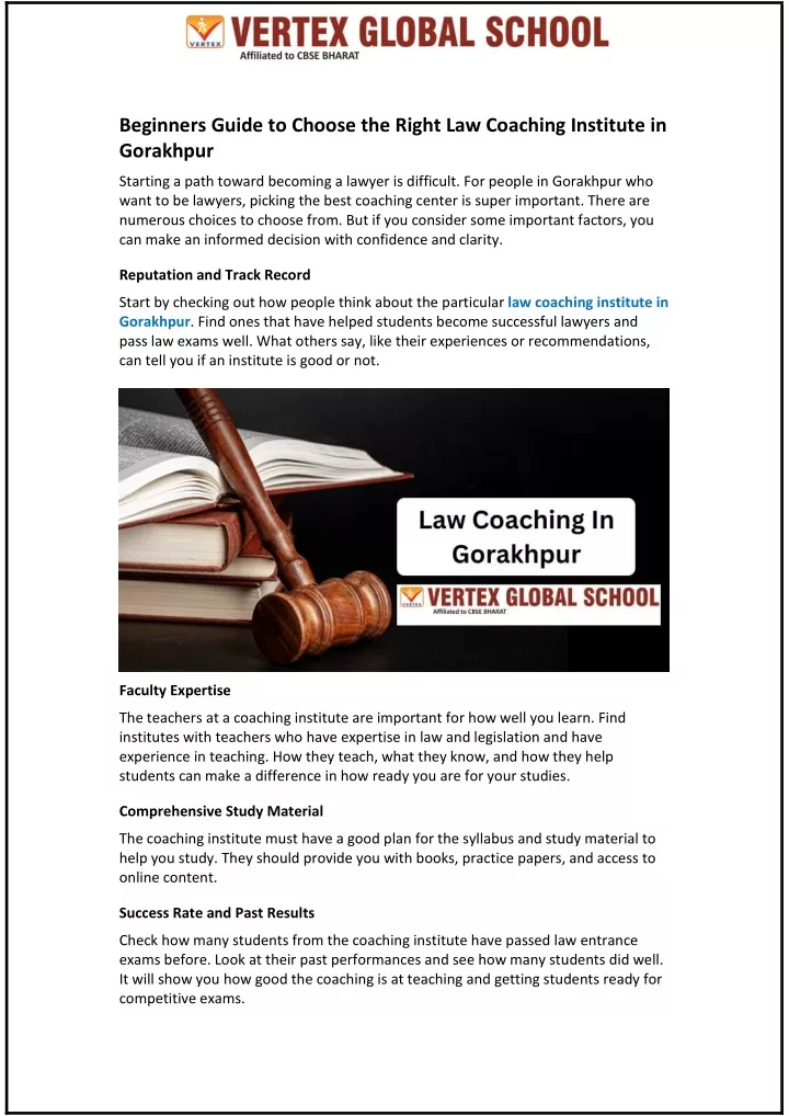 beginners guide to choose the right law coaching
