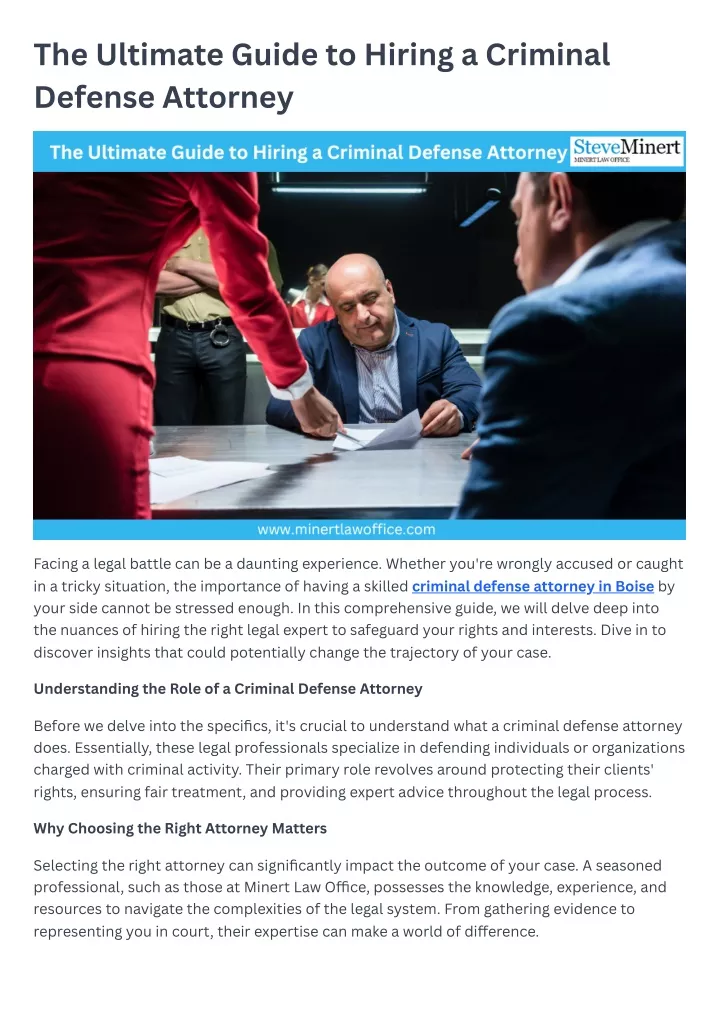 the ultimate guide to hiring a criminal defense