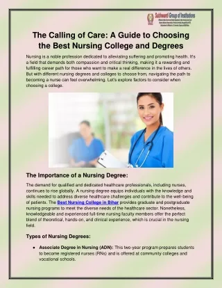 Best Nursing College in Bihar