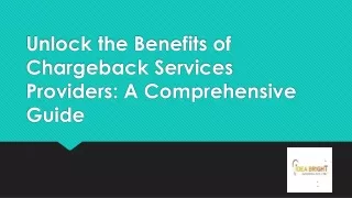 Unlock the Benefits of Chargeback Services Providers A Comprehensive Guide
