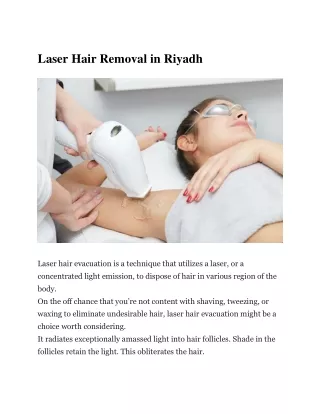 Laser Hair Removal in Riyadh