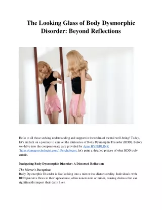 Body Dysmorphic Disorder (BDD)