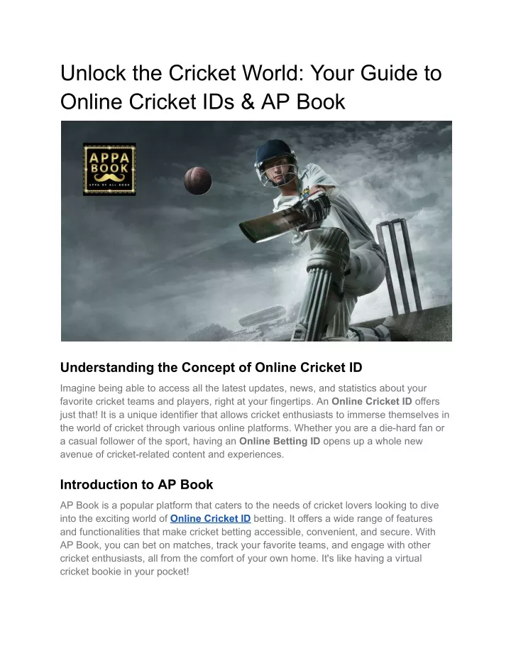unlock the cricket world your guide to online