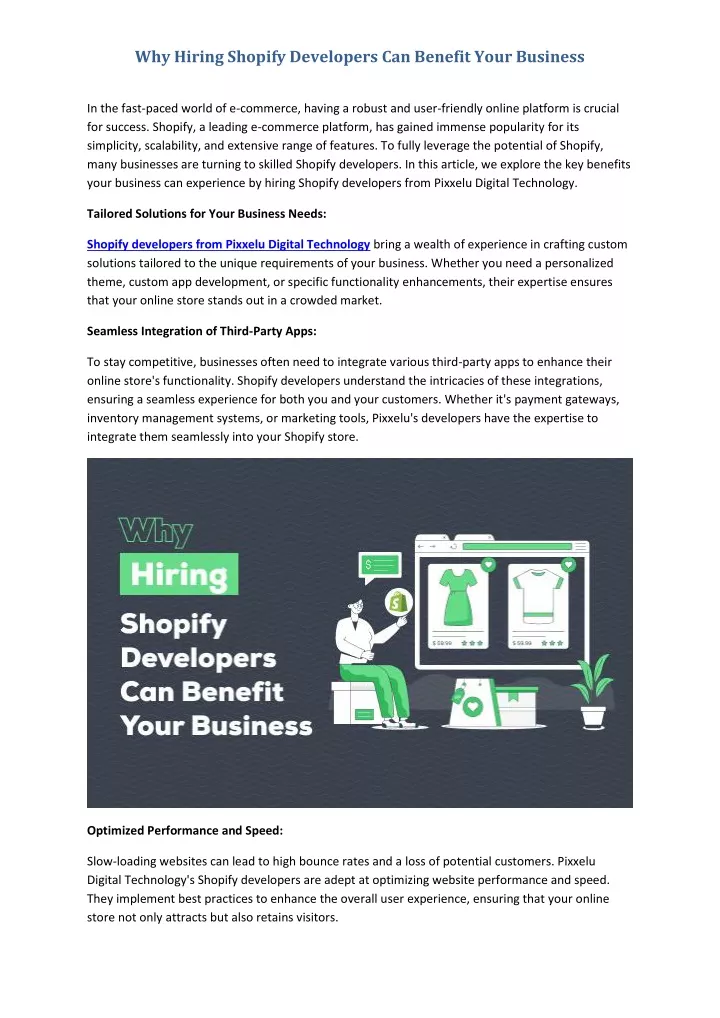 why hiring shopify developers can benefit your