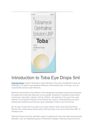 introduction to toba eye drops 5ml