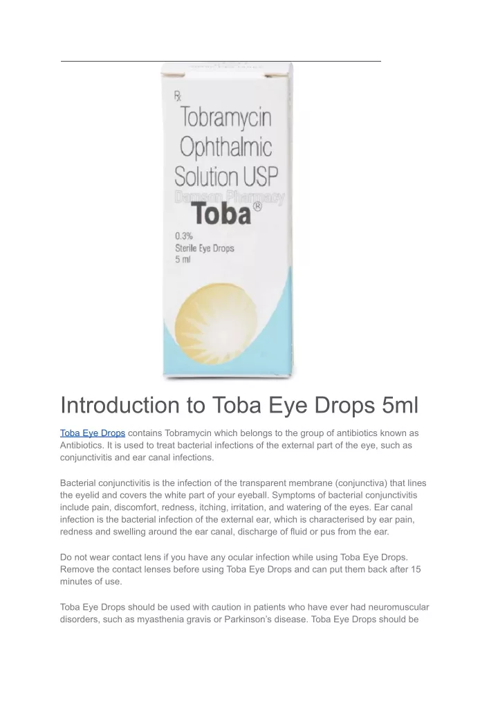 introduction to toba eye drops 5ml