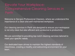Commercial Cleaning Services in Perth