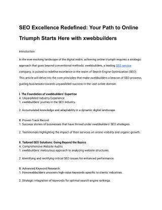 SEO Excellence Redefined_ Your Path to Online Triumph Starts Here with xwebbuilders