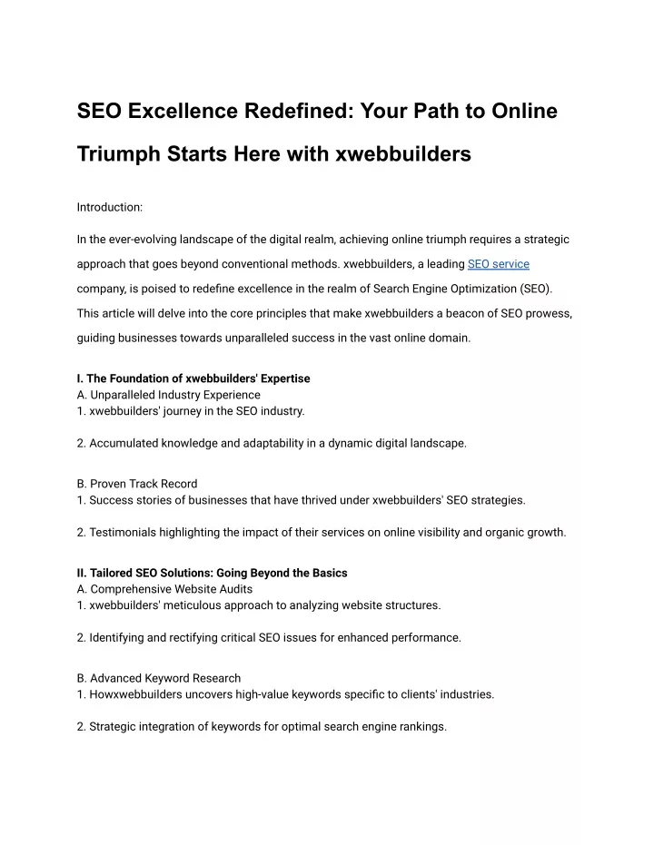 seo excellence redefined your path to online