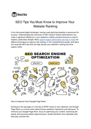SEO Tips You Must Know to Improve Your Website Ranking