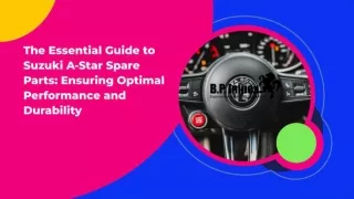 Suzuki A-Star Spare Parts - Bp Auto Spare Parts