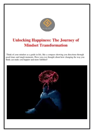 Unlocking Happiness: The Journey of Mindset Transformation