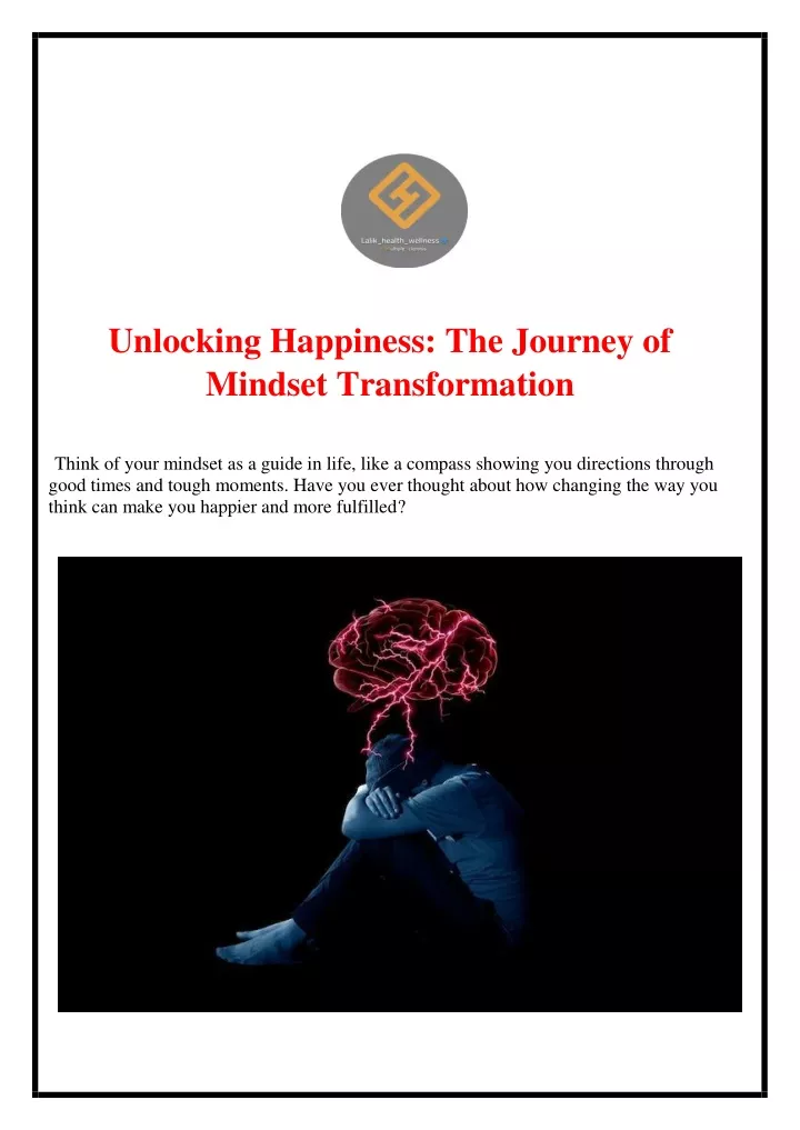 unlocking happiness the journey of mindset