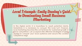 Local Triumph: Emily Dunlay's Guide to Dominating Small Business Marketing!