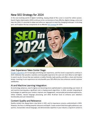 New SEO Strategy for 2024
