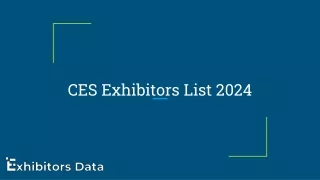 CES Exhibitor Email List 2024