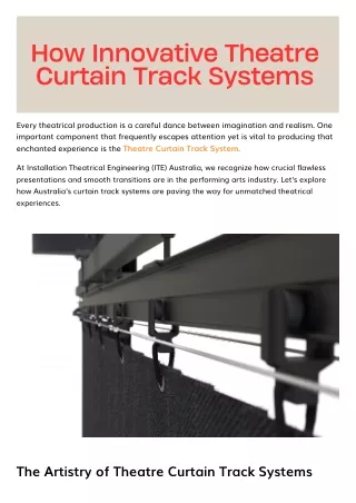 How Innovative Theatre Curtain Track Systems