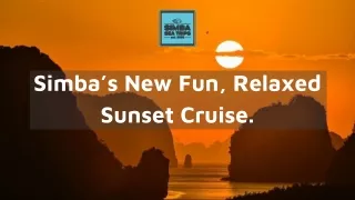 Simba’s New Fun, Relaxed Sunset Cruise.