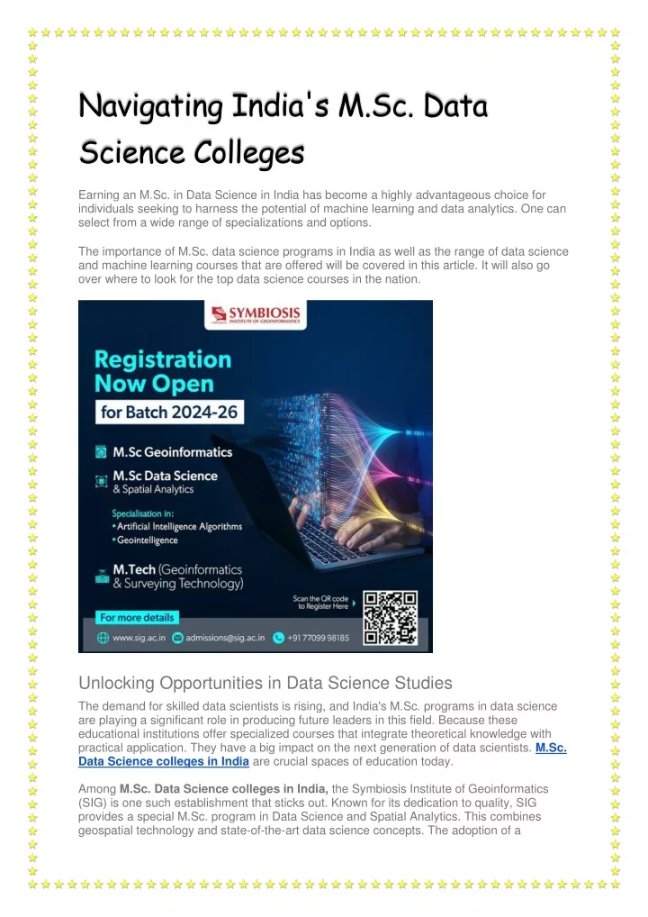 navigating india s m sc data science colleges