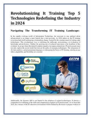 revolutionizing it training top 5 technologies