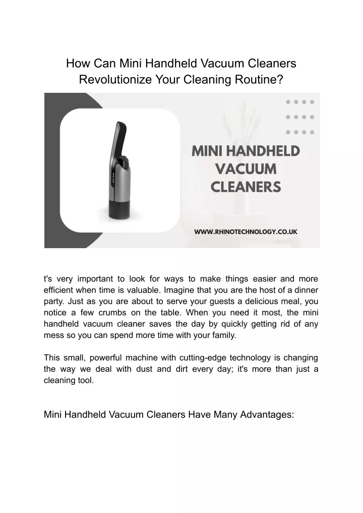 how can mini handheld vacuum cleaners