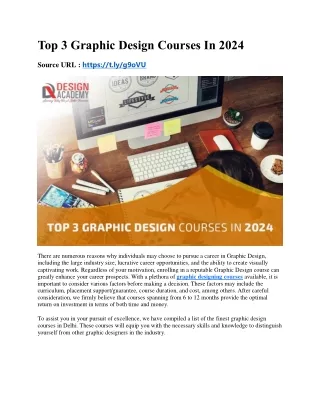 Top 3 Graphic Design Courses In 2024