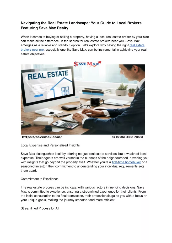 PPT - Navigating the Real Estate Landscape_ Your Guide to Local Brokers, Featuring Save Max 