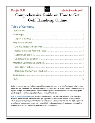 Comprehensive Guide On How to Get Golf Handicap Online