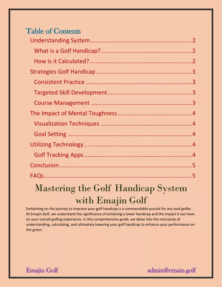 table of contents table of contents understanding