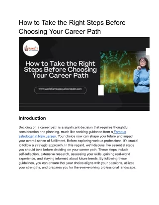 The Top 5 Steps to Take Before Choosing Your Career Path