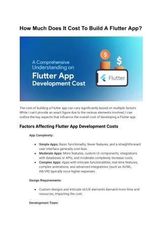 How much does it cost to build a Flutter app