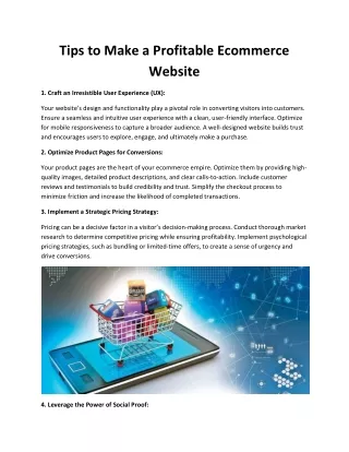 Tips to Make a Profitable Ecommerce Website