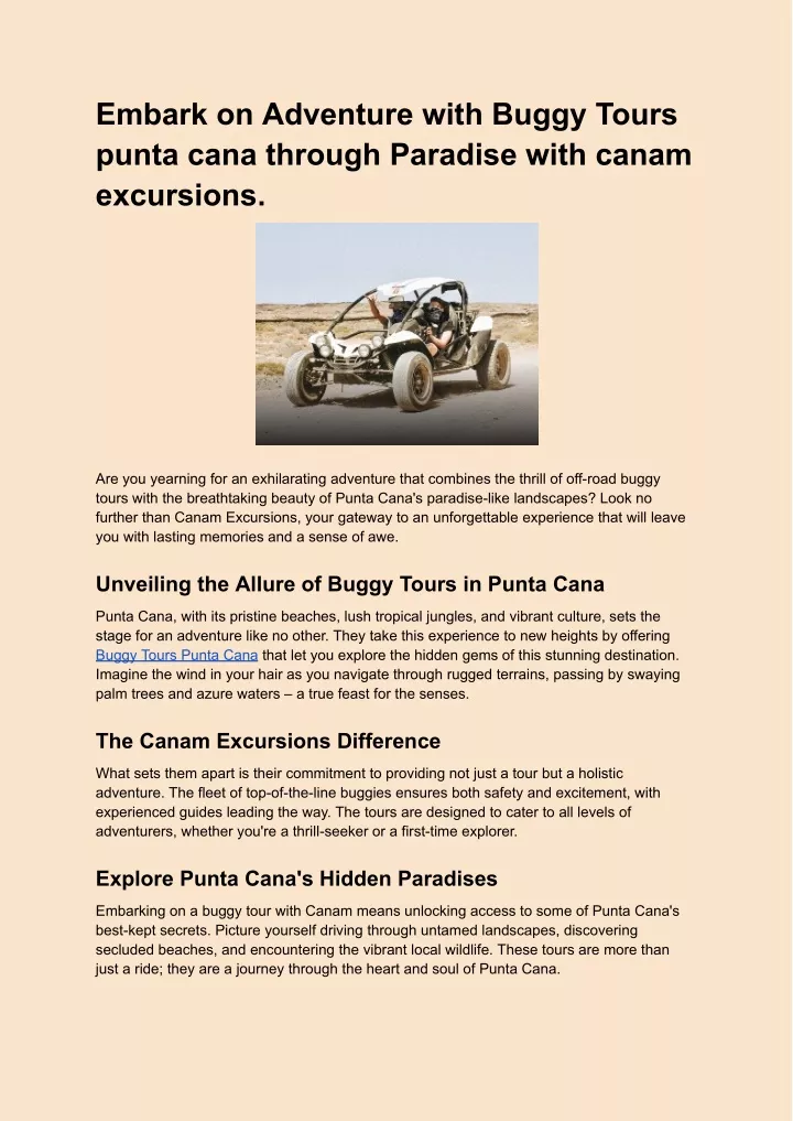 embark on adventure with buggy tours punta cana