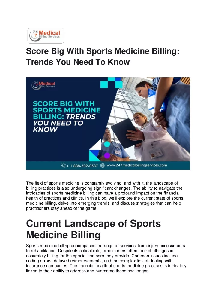 score big with sports medicine billing trends