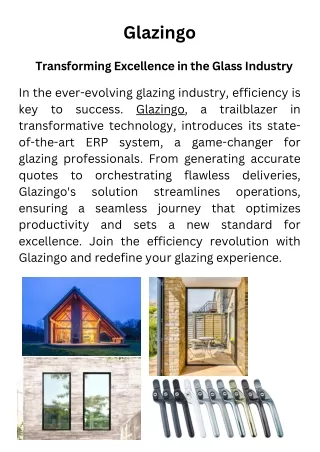 Glazingo- Transforming Glass Industry & ERP Solution