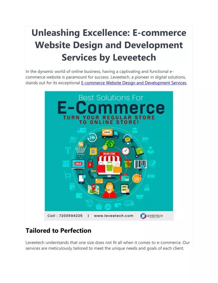 unleashing excellence e commerce website design