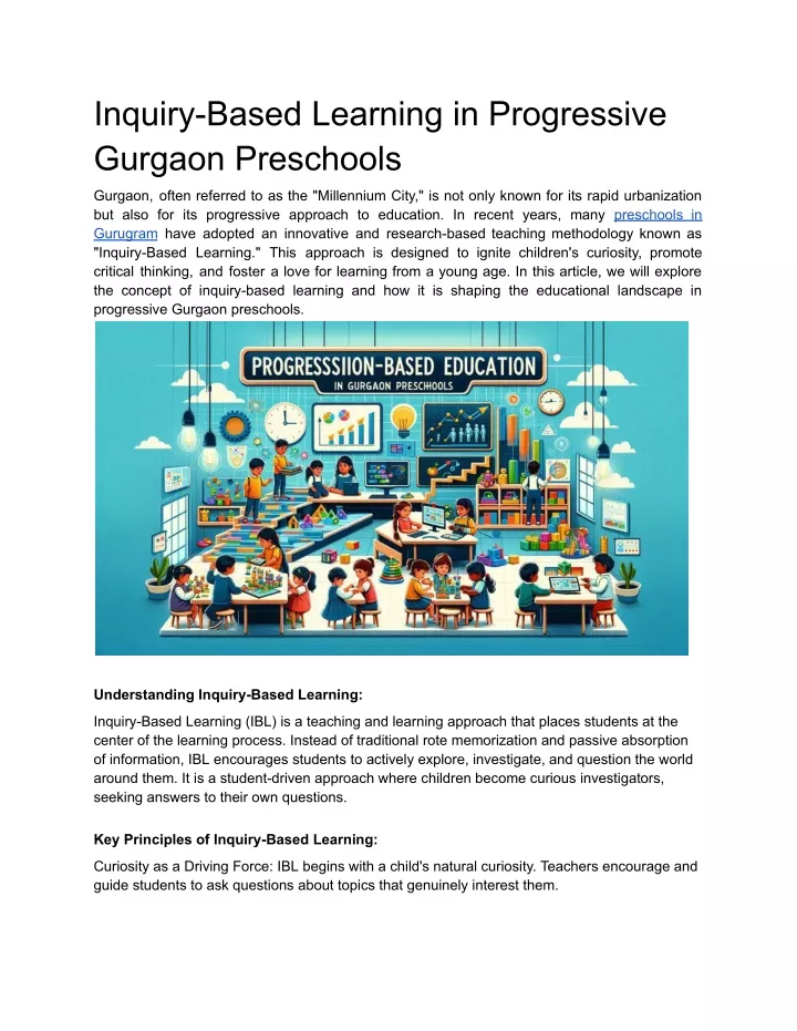 inquiry based learning in progressive gurgaon
